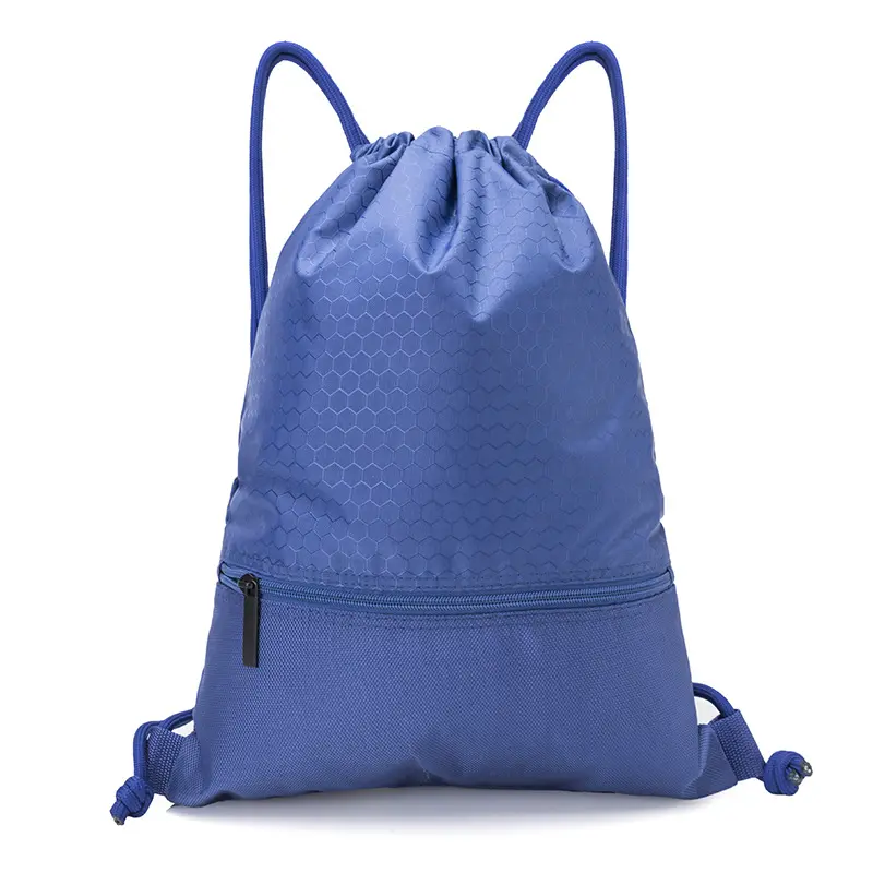 Customized Logo Promotional Gifts Sublimated Printed Nylon Polyester Drawstring Backpack Strap Zipper