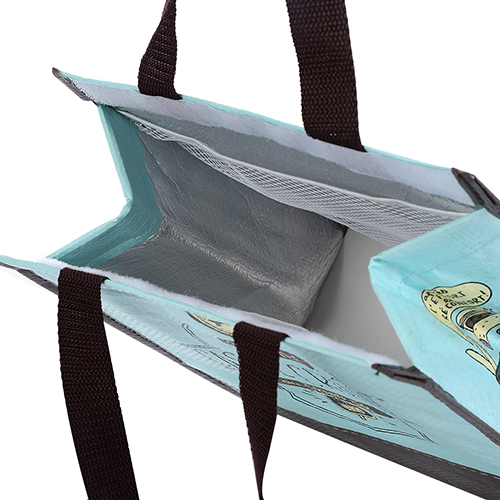 Blue brown cooler tote bag