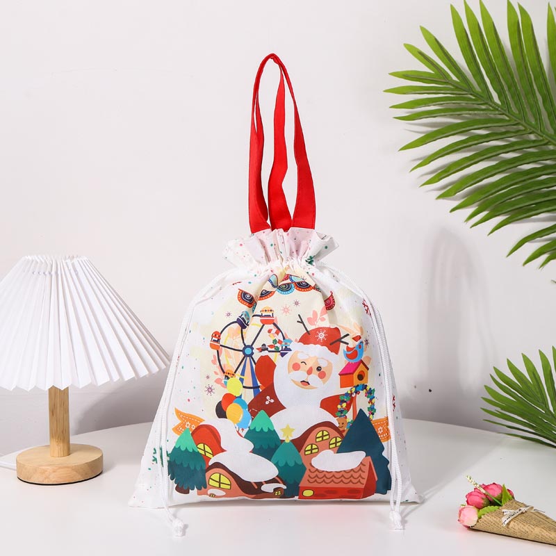 Christmas Non Woven Drawstring Gifts Bag