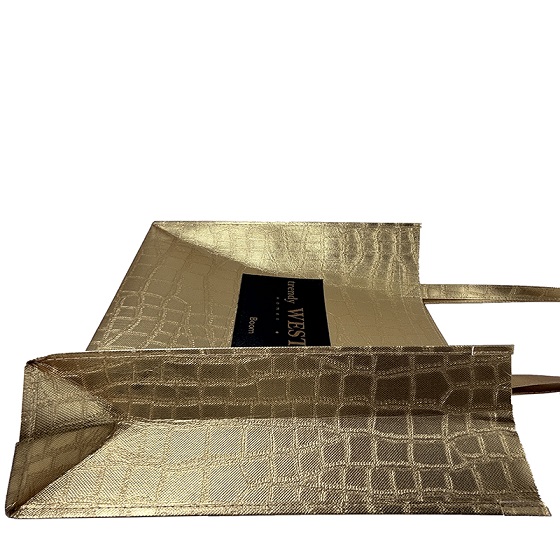 Custom Small Recycle Grocery Gold Film Embossed Non Woven Bag
