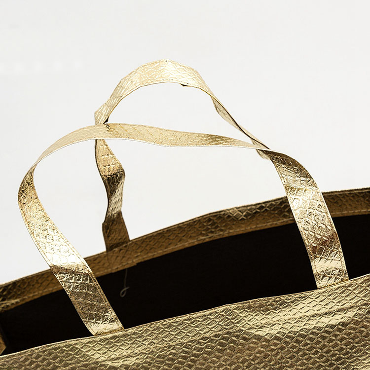 Pp Non-woven Gold Shopping Tote Bag