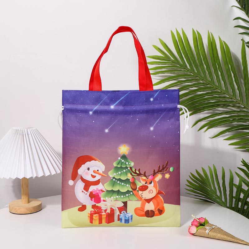Christmas Non Woven Drawstring Gifts Bag
