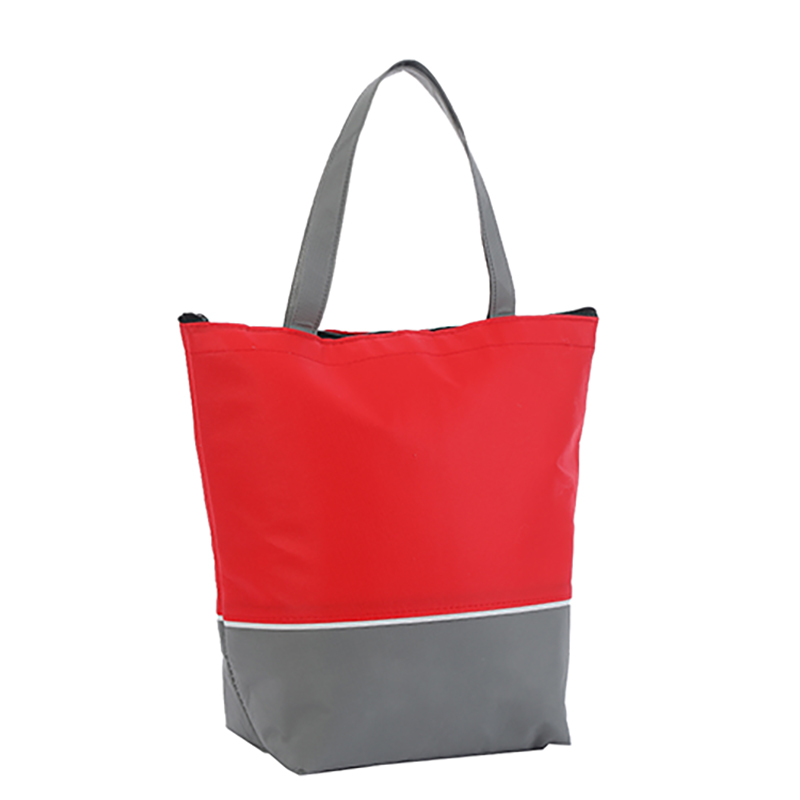Gray-red Cooler Tote Bag