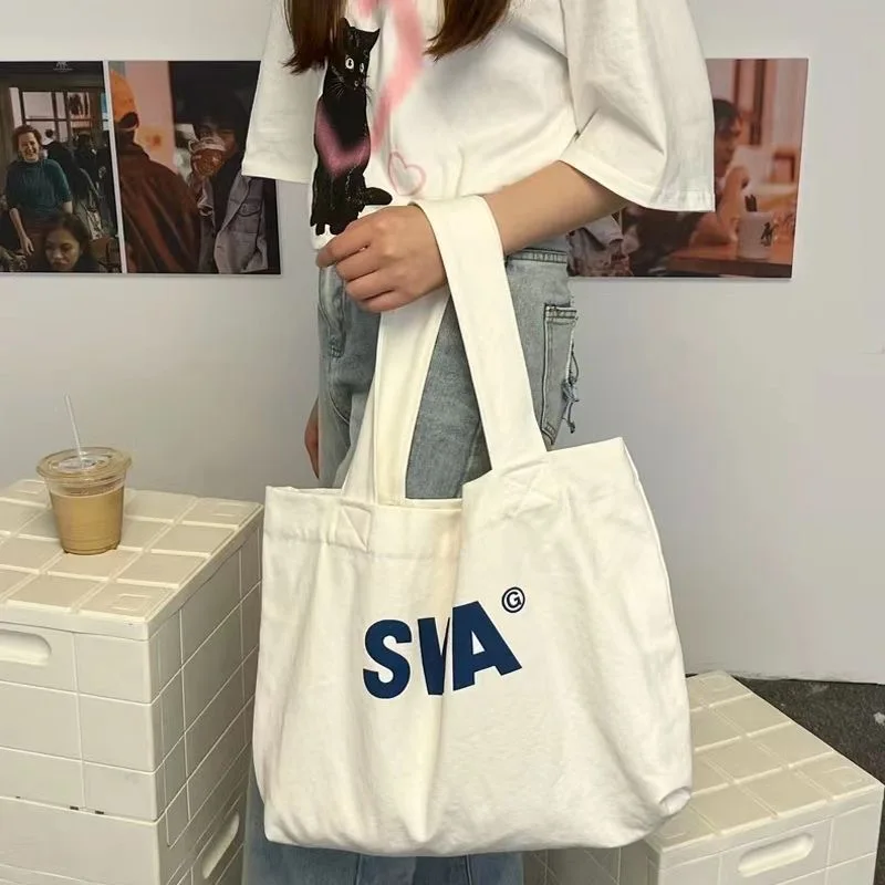 Oversized Organic Cotton Canvas Tote Shopping Bag