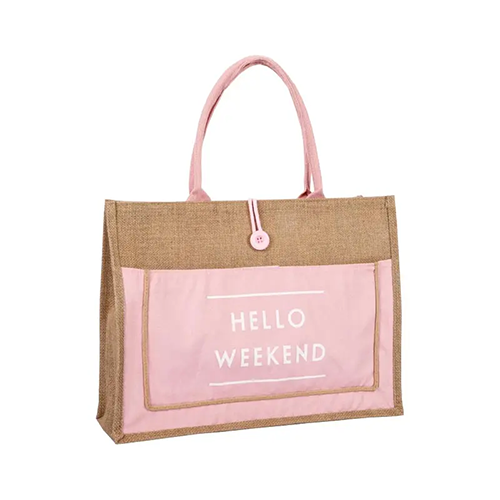 Printed letter Jute Tote Bag