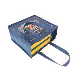 Blue Non-Woven Covered Tote Bag