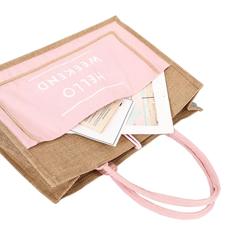 Printed letter Jute Tote Bag