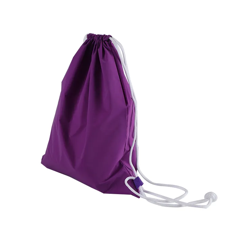 Purple polyester Drawstring Bag