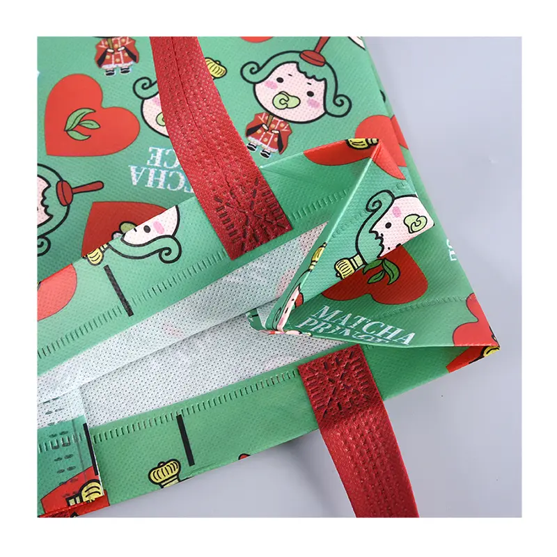 Wholesale Ecological Promotion Cartoon Laminated PP Ultrasonic Sealed Non-woven Fabric Cute Reusable Shopping Handbags
