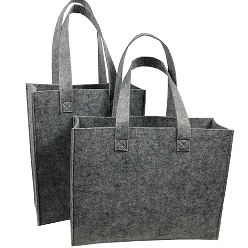 Gray reusable Felt Tote Bag