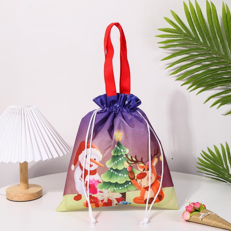 Christmas Non Woven Drawstring Gifts Bag