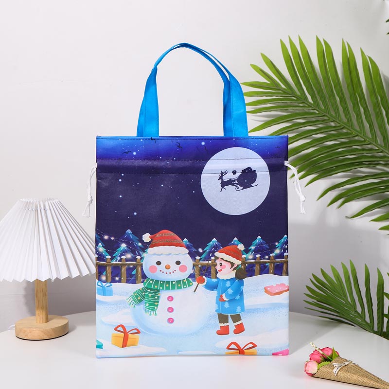 Christmas Non Woven Drawstring Bag with Handle