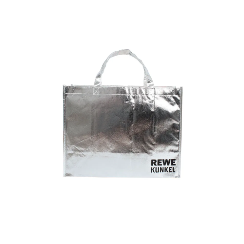Non-woven silver covered handbag