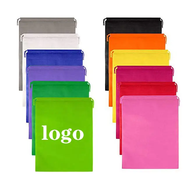 Customized Logo Durable Travel Packaging Clothing Shoes  Men's and Women's Drawstring Rainbow Non-woven Fabric Dust-proof Bag