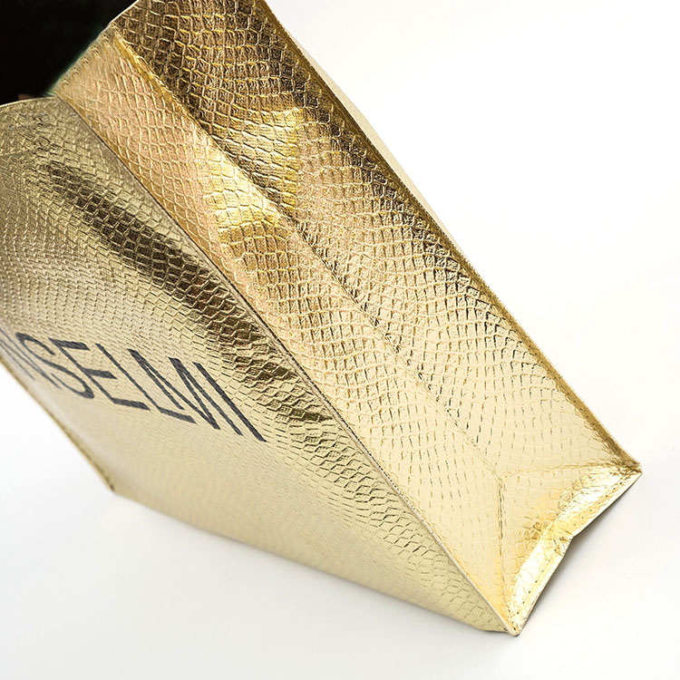 Pp Non-woven Gold Shopping Tote Bag