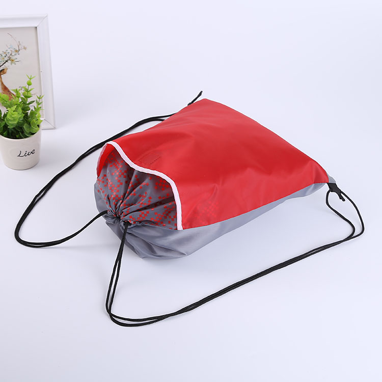 190t Polyester Drawstring Bag with pocket