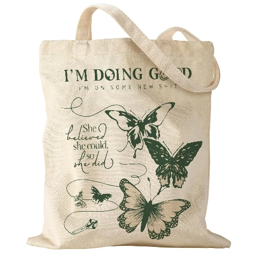 Customized Printed Logo Cotton Large Shopping Canvas Tote Bag with Pocket