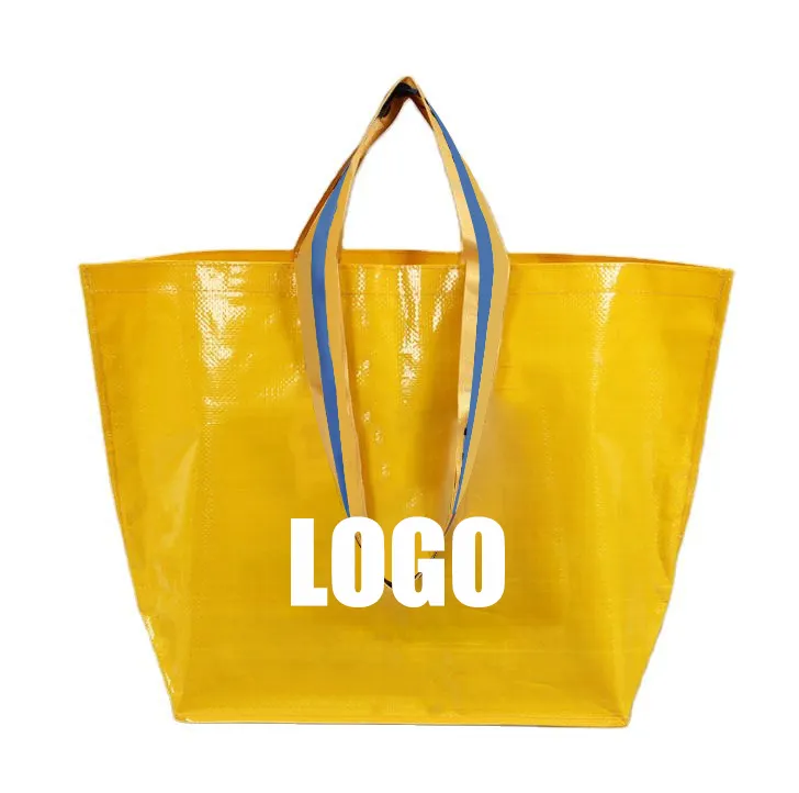 Recyclable and Durable Custom Logo Laminated Polyethylene Polypropylene Woven Shopping Bags and Handbags