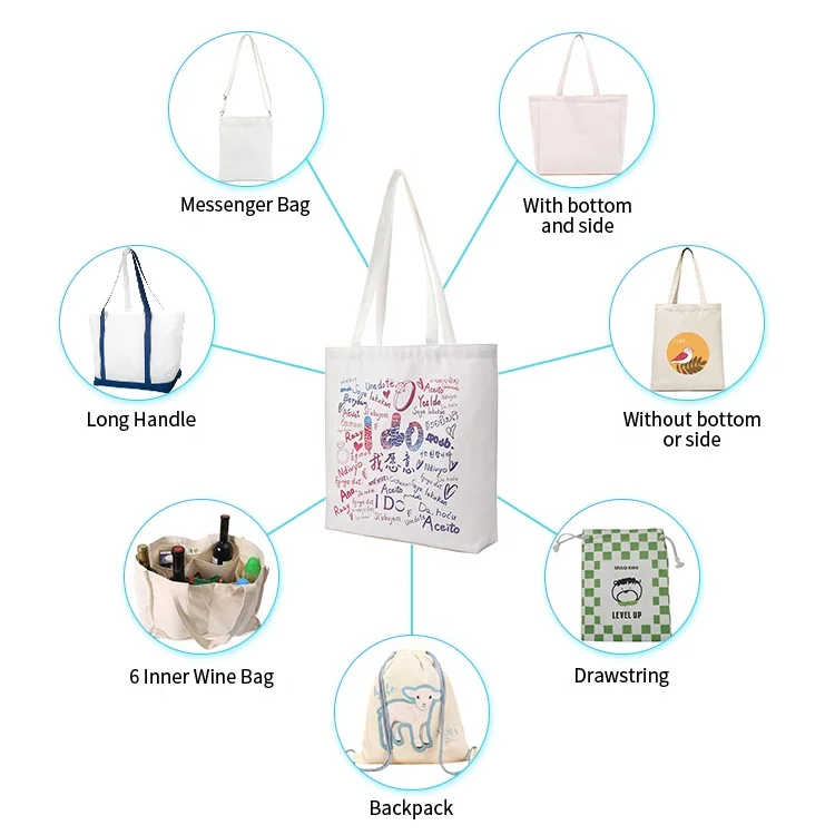 Oversized Organic Cotton Canvas Tote Shopping Bag
