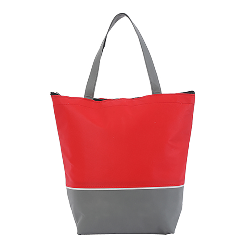 Gray-red Cooler Tote Bag