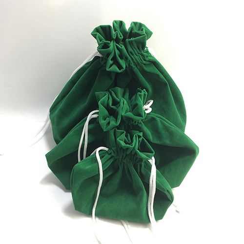 Green Cotton Canvas Drawstring Bag
