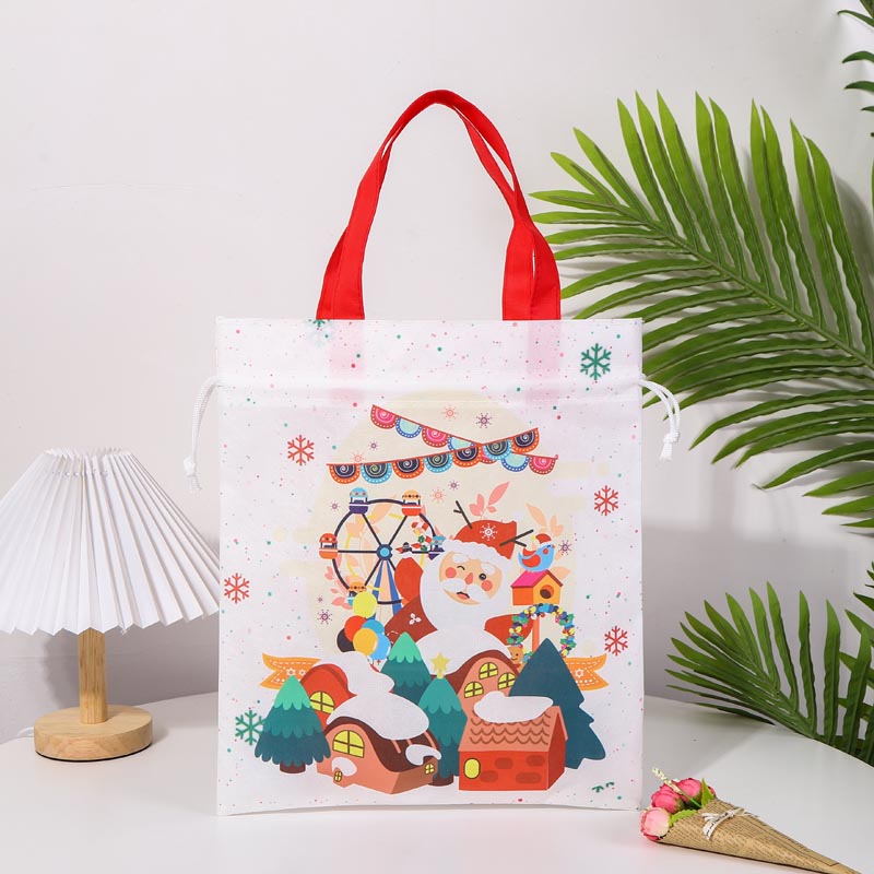 Christmas Non Woven Drawstring Gifts Bag