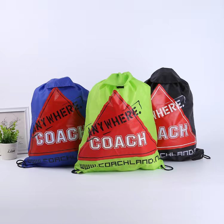 Custom logo printing drawstring bag
