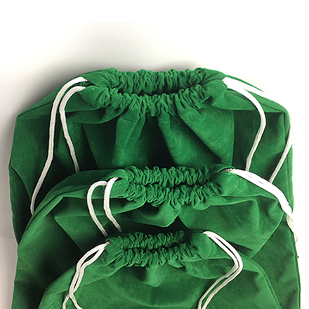 Green Cotton Canvas Drawstring Bag