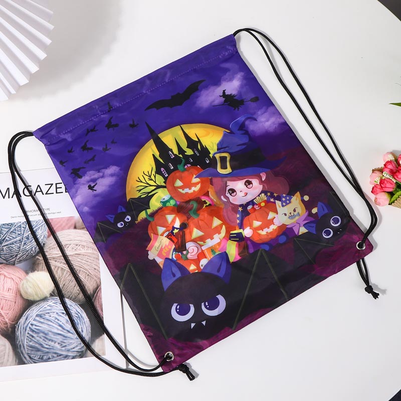 210D Polyester Drawstring Bag with Full Printing