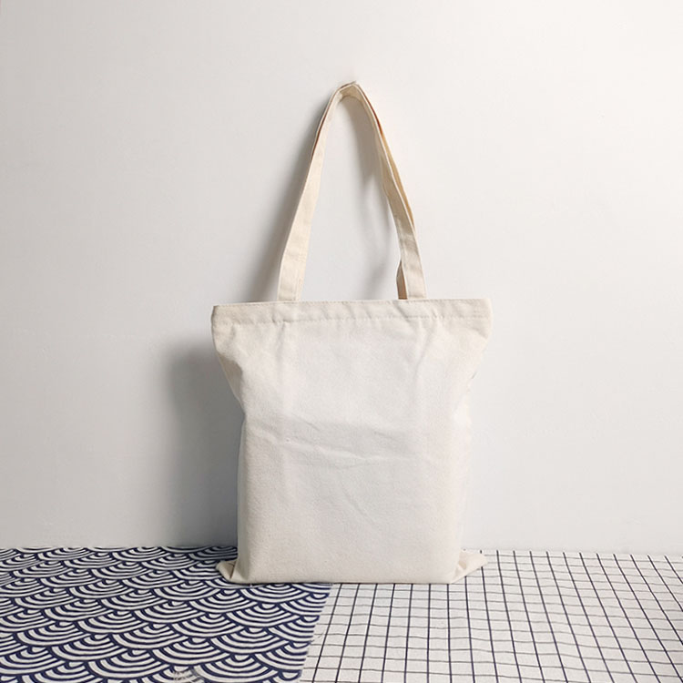 Foldable cotton shopping canvas tote bag