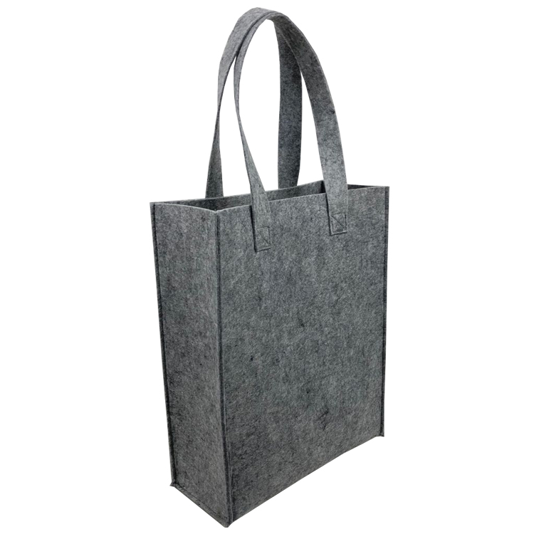 Gray reusable Felt Tote Bag