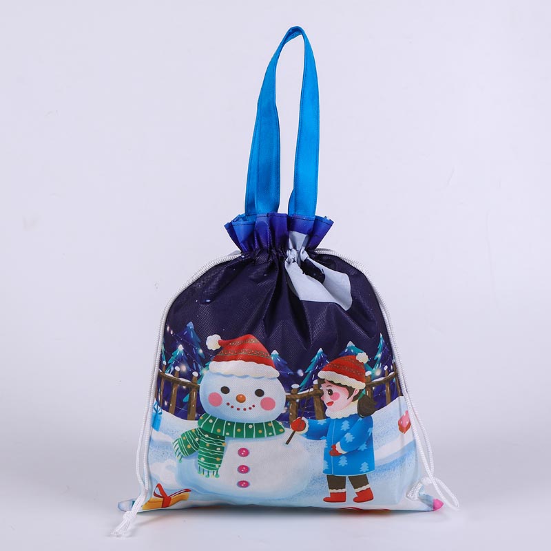 Christmas Non Woven Drawstring Bag with Handle