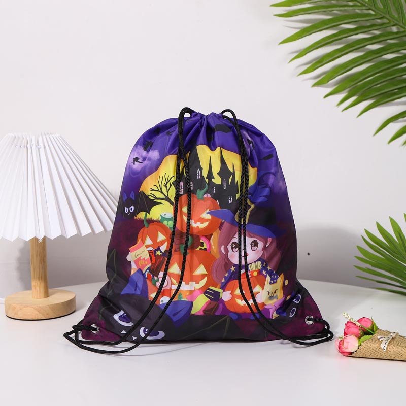 210D Polyester Drawstring Bag with Full Printing