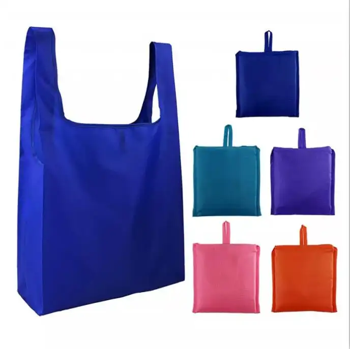 Reusable Recycled GRS RPET Polyester Foldable Food Shopping Bags