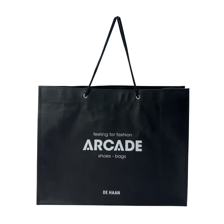 Black Non Woven Tote Shopping Bag