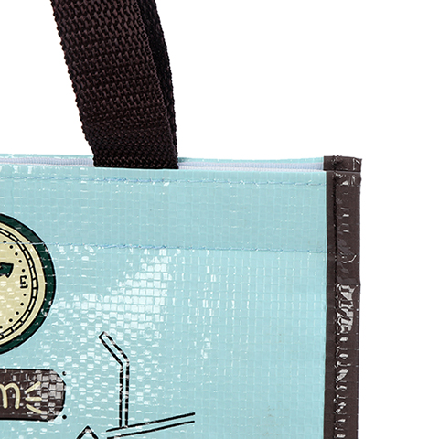 Blue brown cooler tote bag