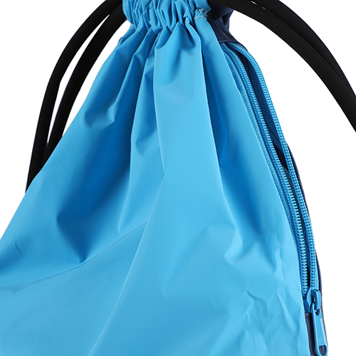 Blue polyester Drawstring bag