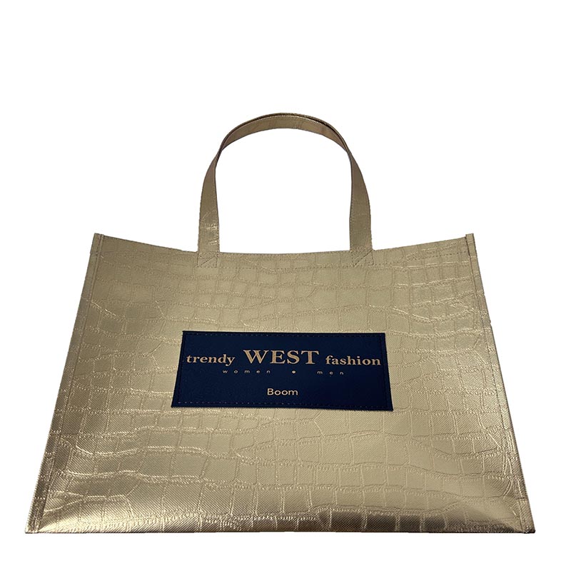 Custom Small Recycle Grocery Gold Film Embossed Non Woven Bag