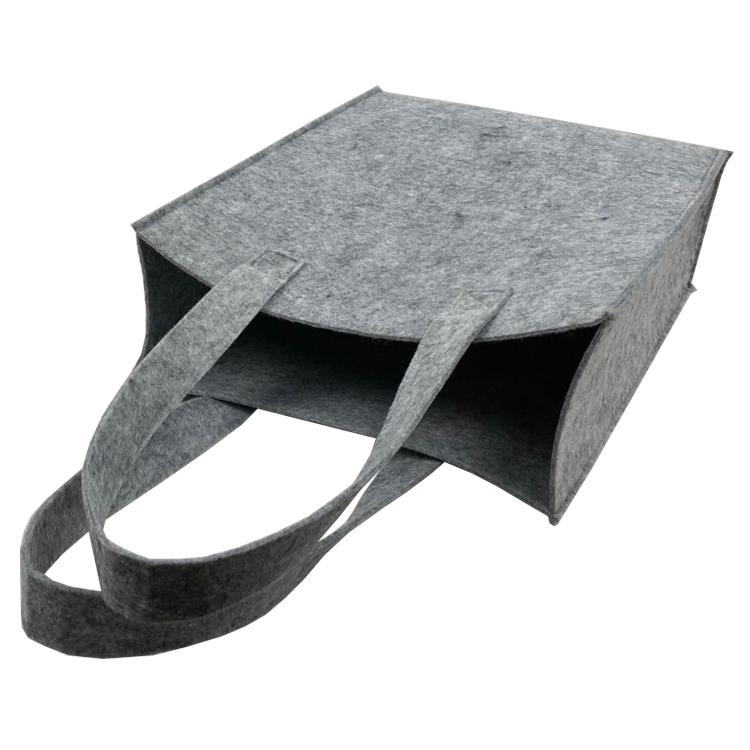 Gray reusable Felt Tote Bag