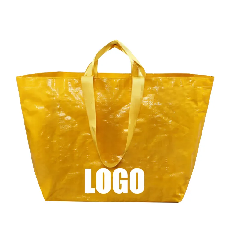 Recyclable and Durable Custom Logo Laminated Polyethylene Polypropylene Woven Shopping Bags and Handbags