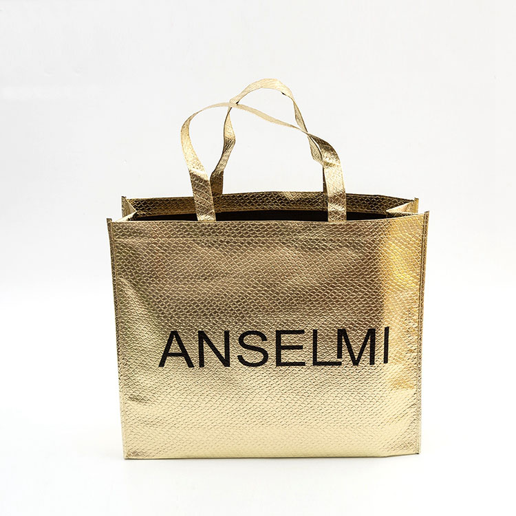 Pp Non-woven Gold Shopping Tote Bag