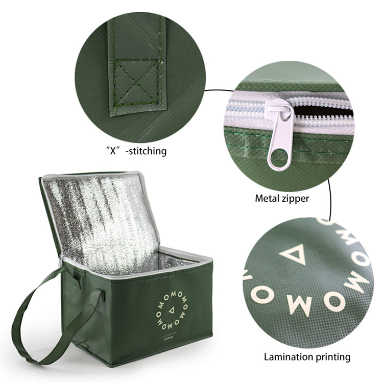 Insulated Grocery Picnic Zipper Cooler Bag