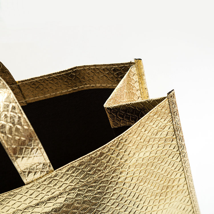 Pp Non-woven Gold Shopping Tote Bag